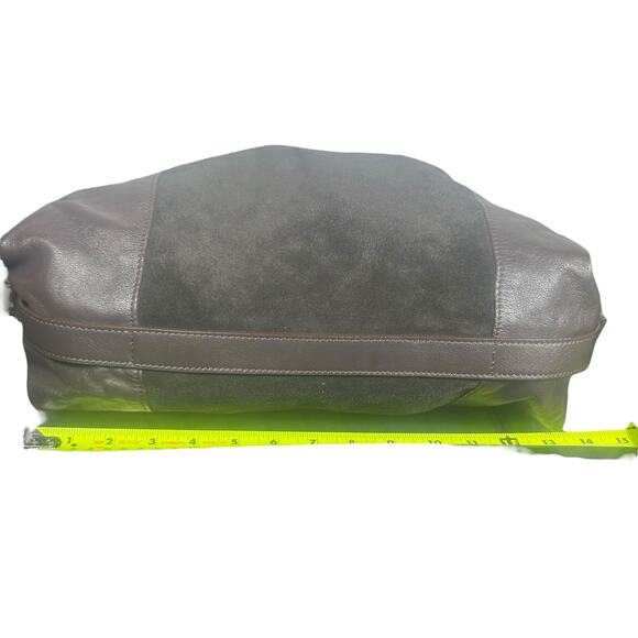 L.K. Bennett Brown Leather Suede Shoulder Bag Tote Slouchy Classic Elegant - Picture 9 of 13